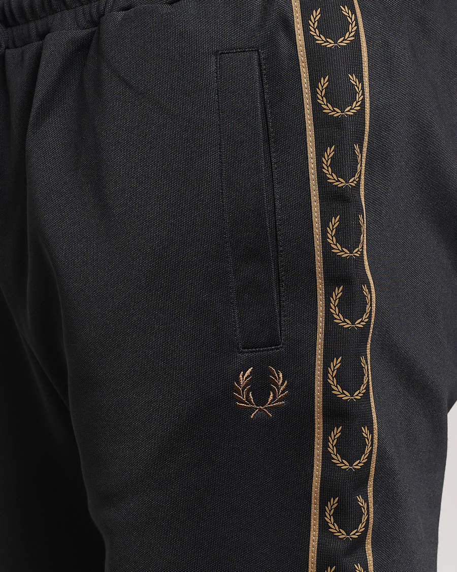 Men | Trousers | Fred Perry | Taped Track Pants Black