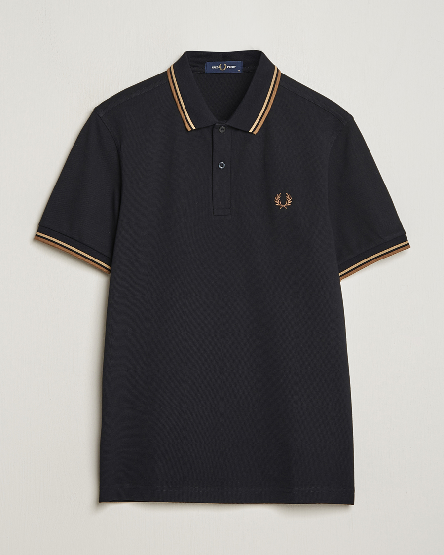 Men | Polo Shirts | Fred Perry | Twin Tipped Polo Shirt Black
