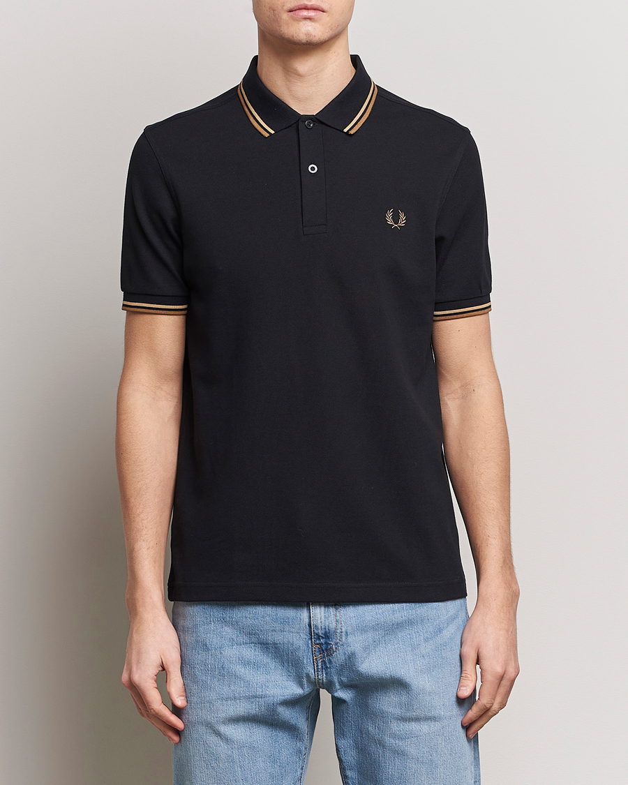 Men | Polo Shirts | Fred Perry | Twin Tipped Polo Shirt Black