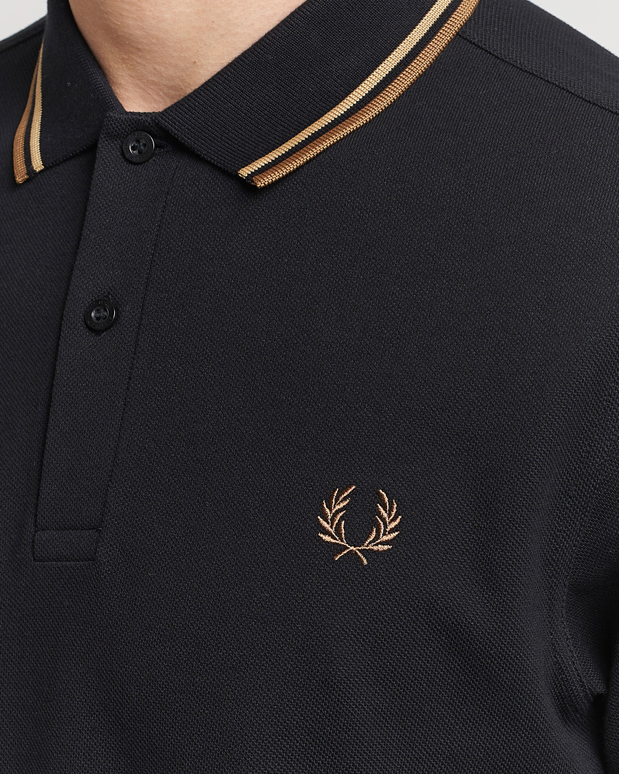 Men | Polo Shirts | Fred Perry | Twin Tipped Polo Shirt Black
