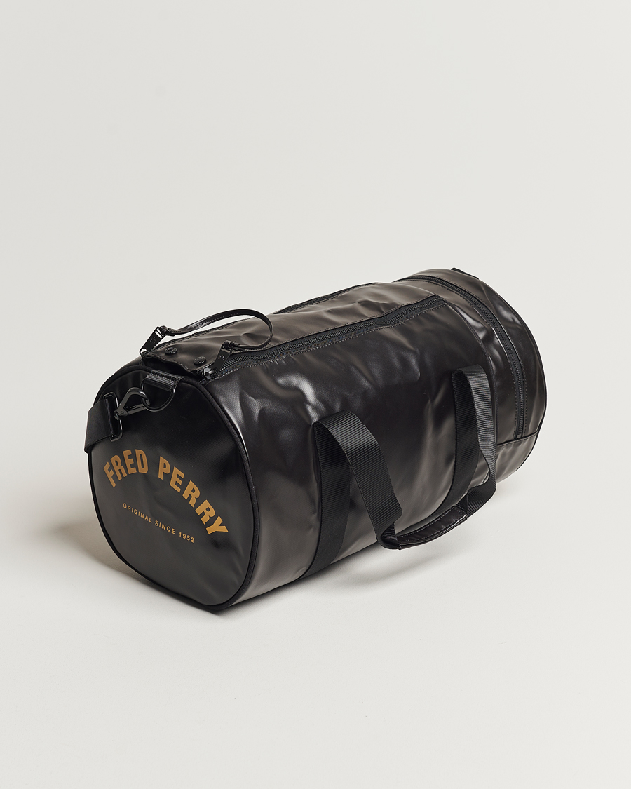 Men | Bags | Fred Perry | Tonal Classic Barrel Bag Black/Gold