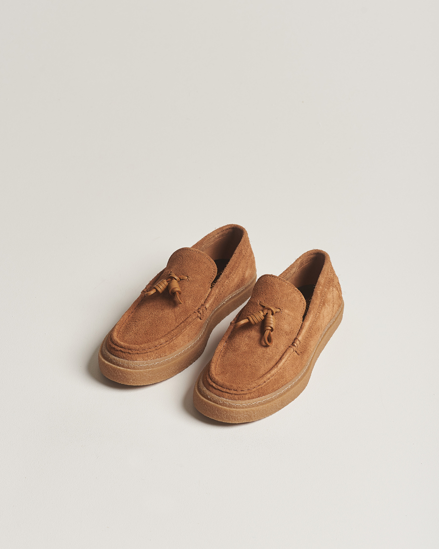 Men | Fred Perry Dawson Suede Tassel Loafer Dark Caramel | Fred Perry | Dawson Suede Tassel Loafer Dark Caramel