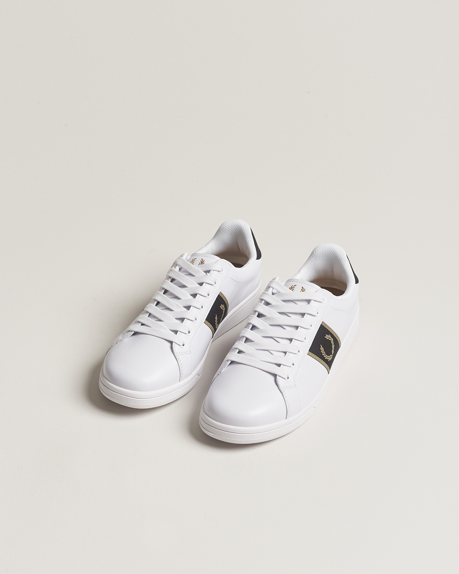 Men | Fred Perry B721 Leather Sneaker White/Warm Grey | Fred Perry | B721 Leather Sneaker White/Warm Grey
