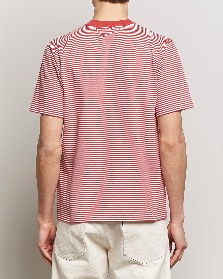 Men | T-Shirts | Armor-lux | Callac Héritage Stripe T-Shirt Cardinal/Milk