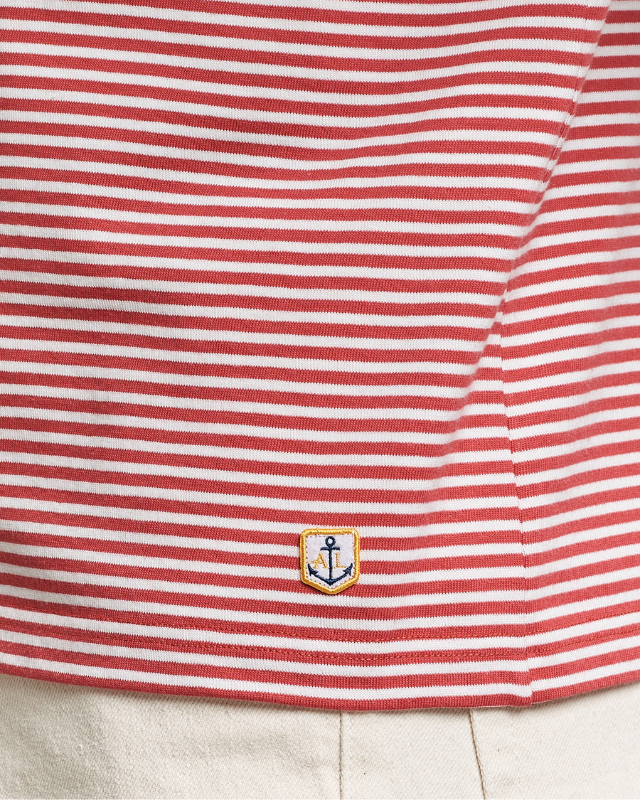 Men | T-Shirts | Armor-lux | Callac Héritage Stripe T-Shirt Cardinal/Milk