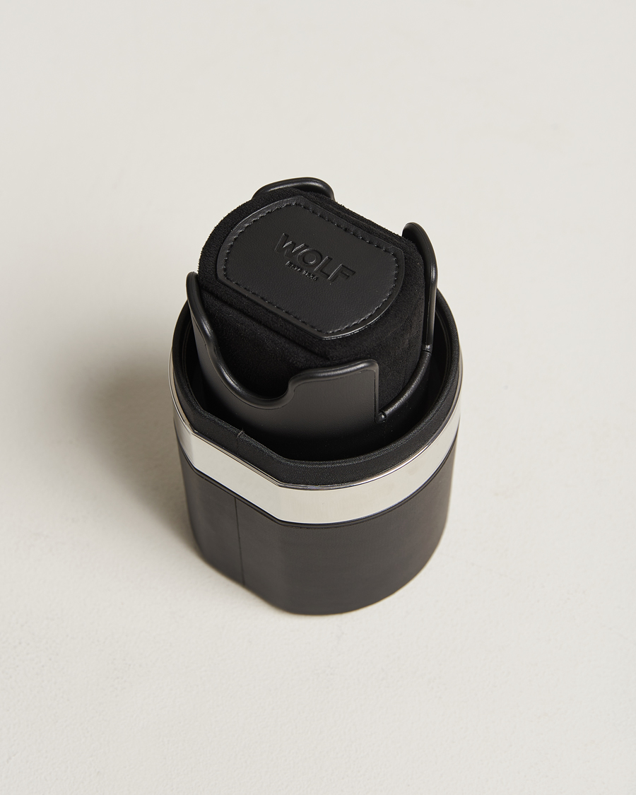 Men | Watch & Jewellery Boxes | WOLF | The Rocket Travel Watch Winder Black