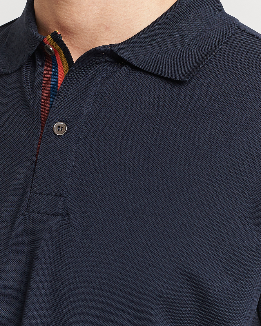 Men | Polo Shirts | Paul Smith | Placket Stripe Polo Navy