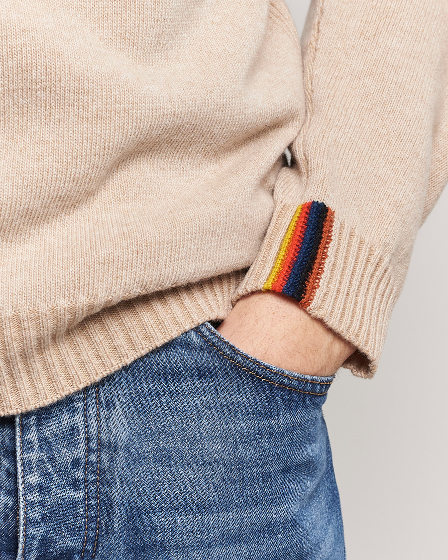 Men | Sweaters & Knitwear | Paul Smith | Lambswool Crew Neck Sweater Beige Melange