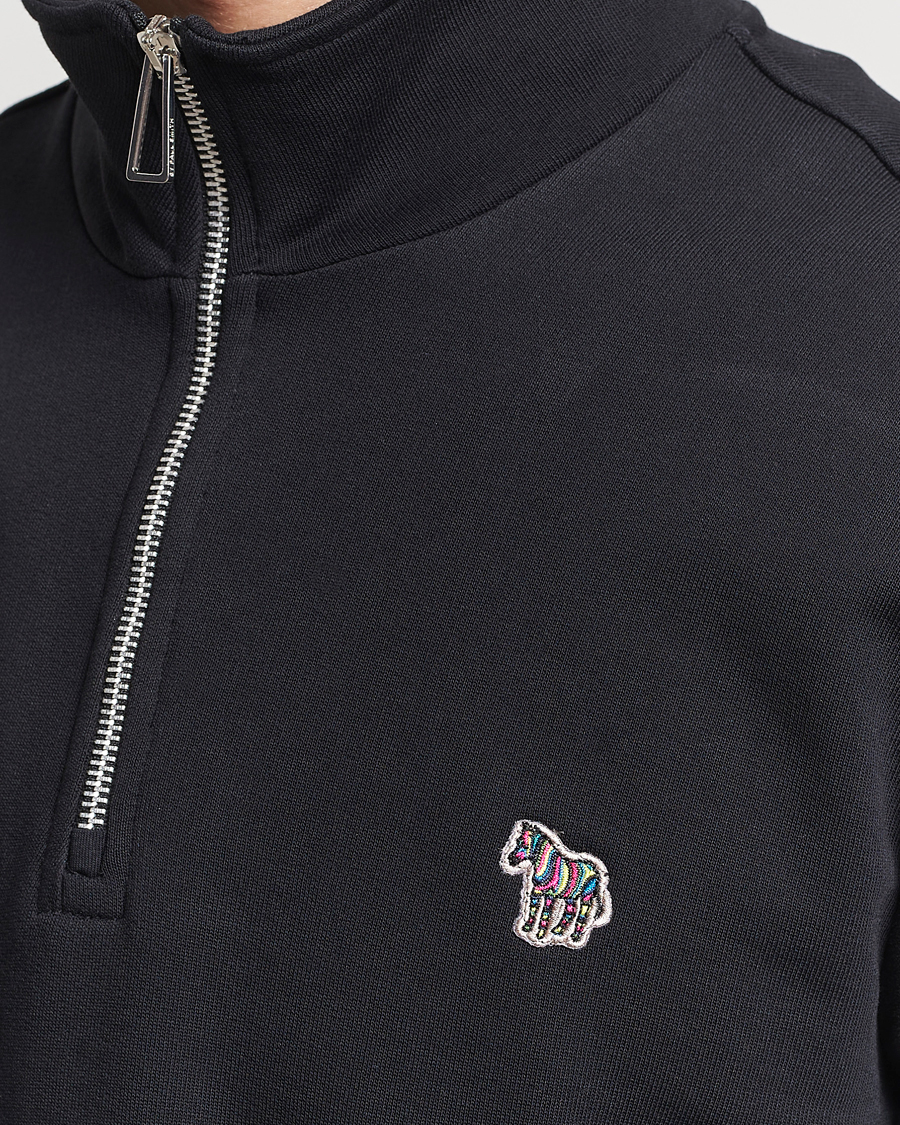 Men | Sweaters & Knitwear | PS Paul Smith | Zebra Organic Cotton Sweat Half Zip Black