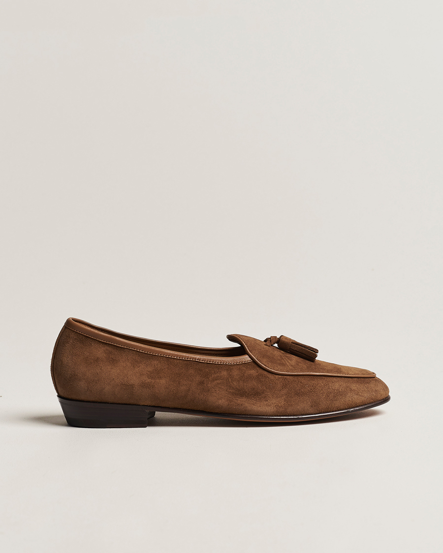 Men | Loafers | Baudoin & Lange | Sagan Classic Tassel Loafers Tan Suede