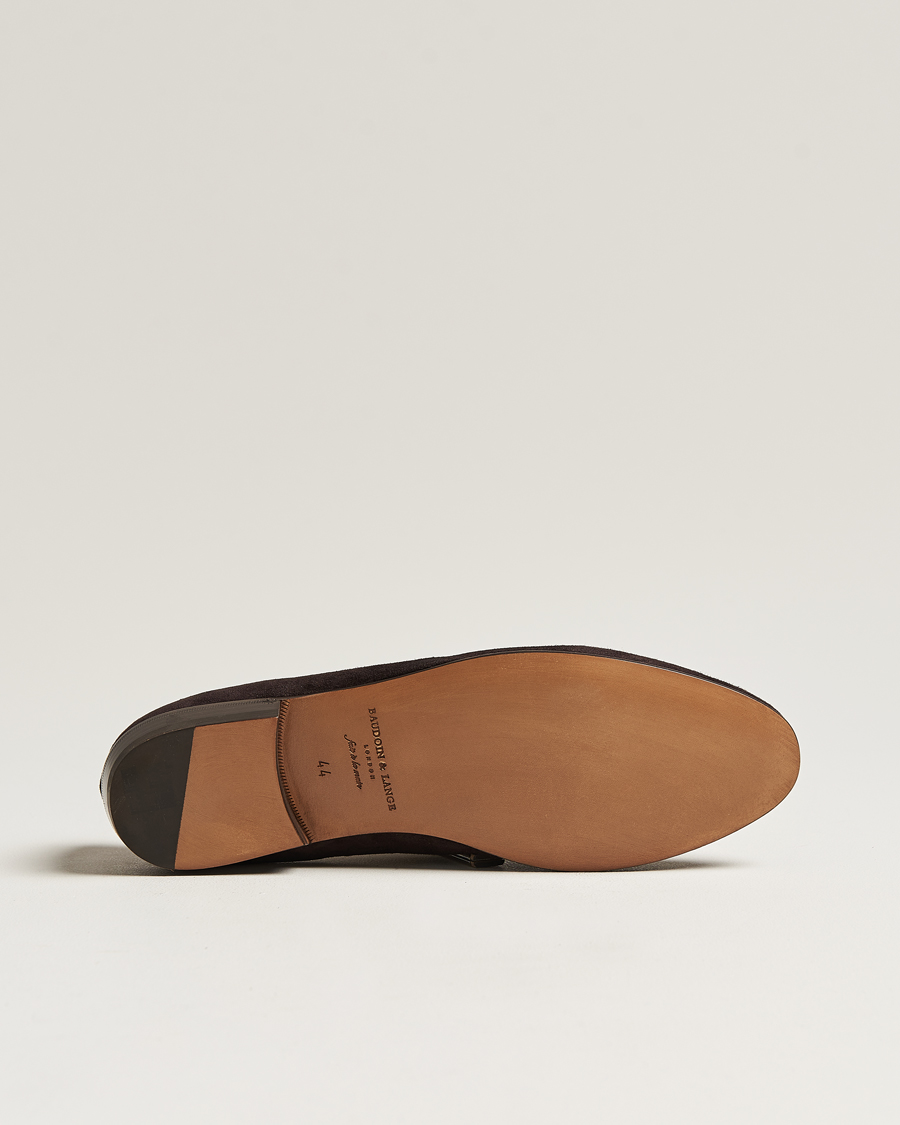 Men | Loafers | Baudoin & Lange | Sagan Classic Tassel Loafers Dark Brown Suede