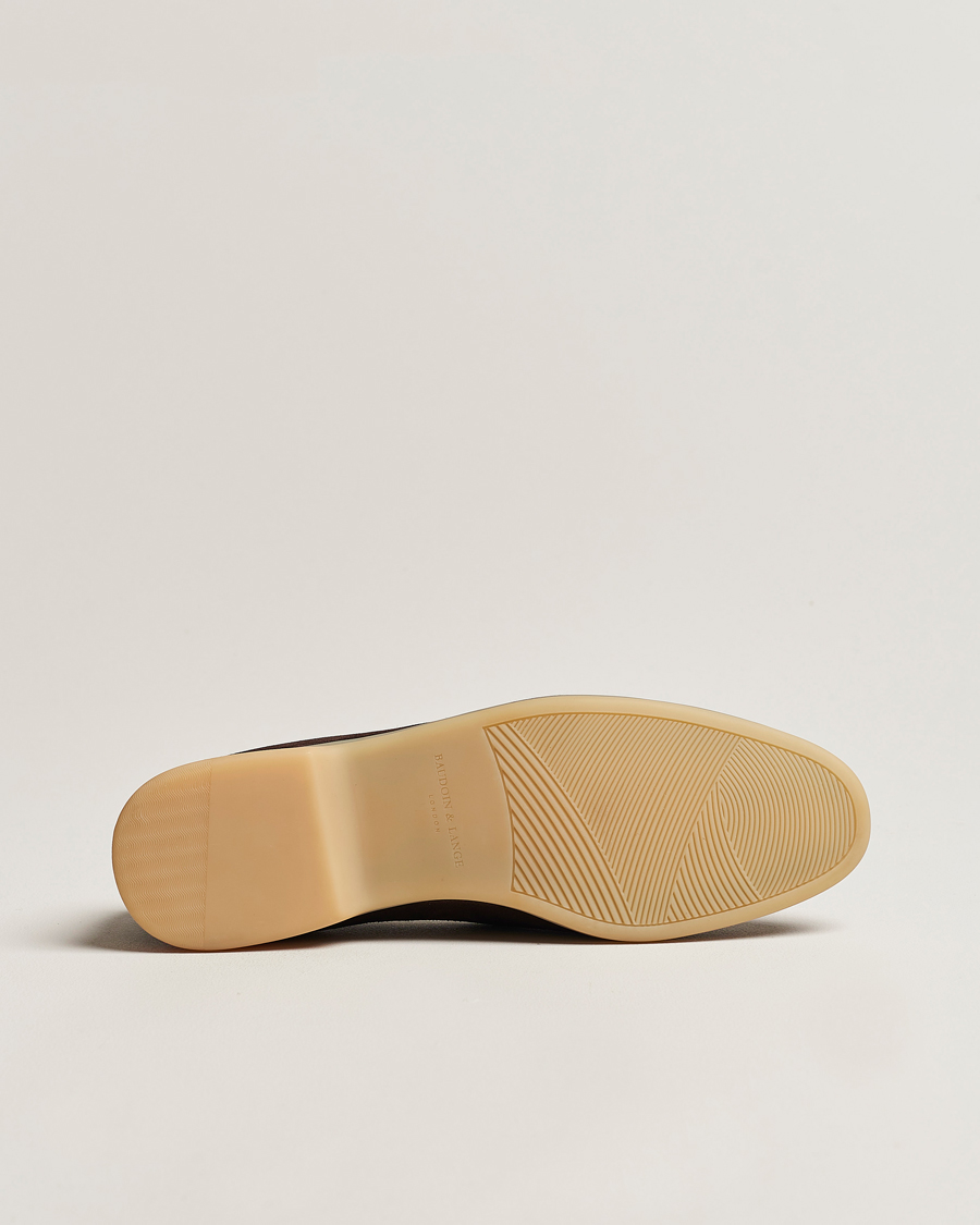 Men | Loafers | Baudoin & Lange | Stride Loafers Dark Brown Suede