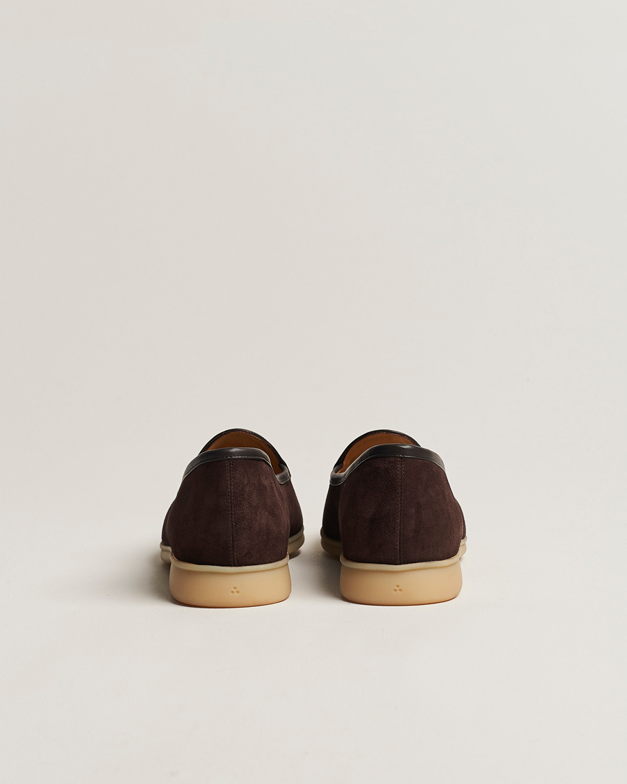 Men | Loafers | Baudoin & Lange | Stride Loafers Dark Brown Suede