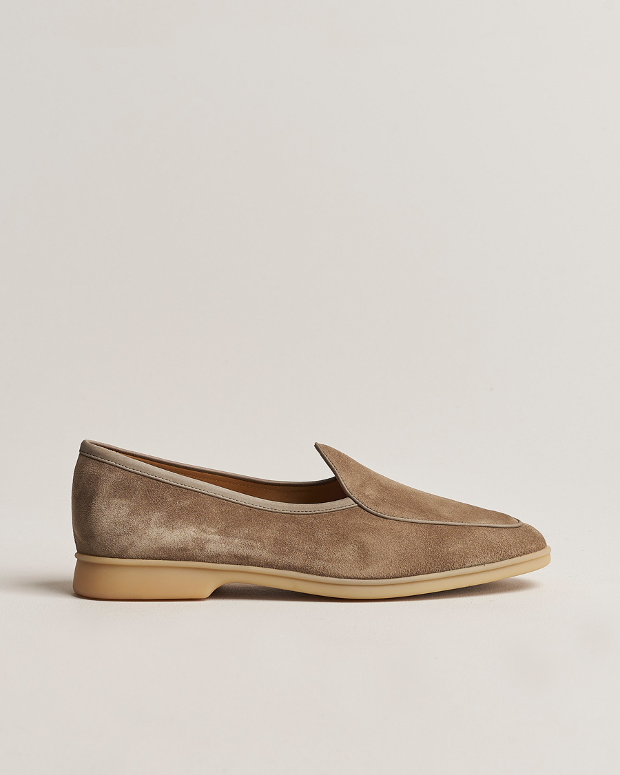 Men | Loafers | Baudoin & Lange | Stride Loafers Taupe Suede