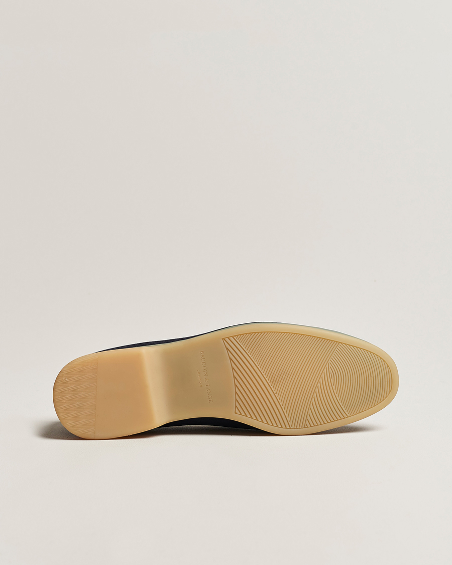 Men | Loafers | Baudoin & Lange | Stride Loafers Navy Suede