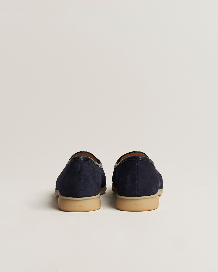 Men | Loafers | Baudoin & Lange | Stride Loafers Navy Suede