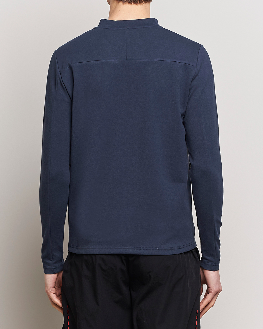 Men | Sweaters & Knitwear | Falke Sport | Falke Organic Cotton Mix Half Zip Space Blue