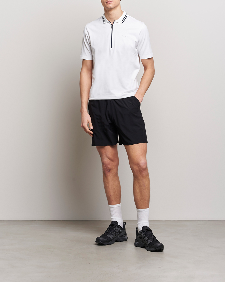 Men | Polo Shirts | Falke Sport | Falke Zip Polo Shirt White
