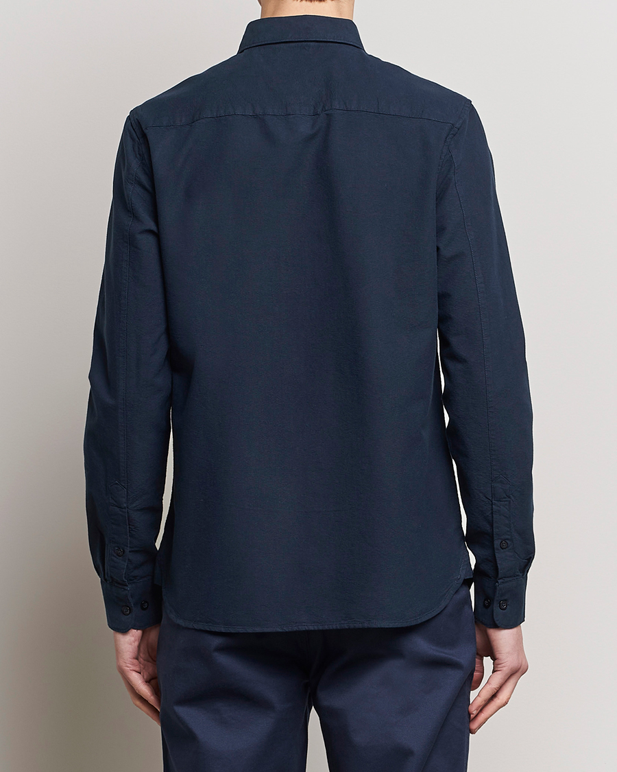 Men | Shirts | KnowledgeCotton Apparel | Harald Small Owl Regular Oxford Shirt Total Eclipse