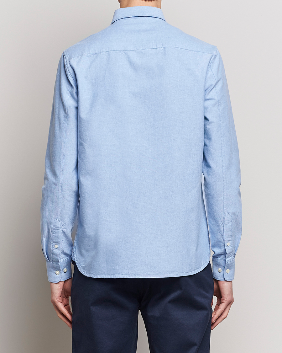 Men | Shirts | KnowledgeCotton Apparel | Harald Small Owl Regular Oxford Shirt Lapis Blue