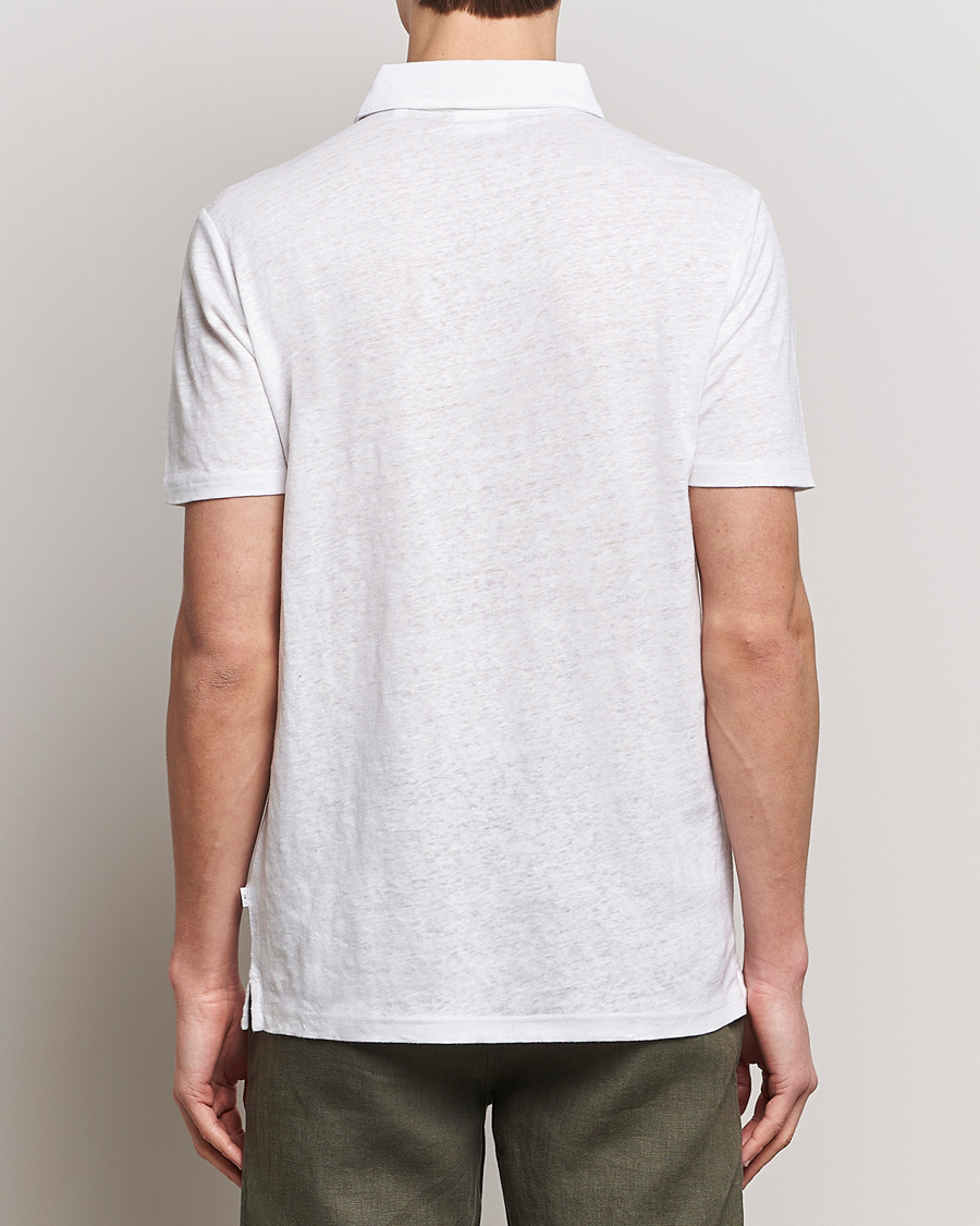 Men | Polo Shirts | KnowledgeCotton Apparel | Regular Linen Polo Bright White