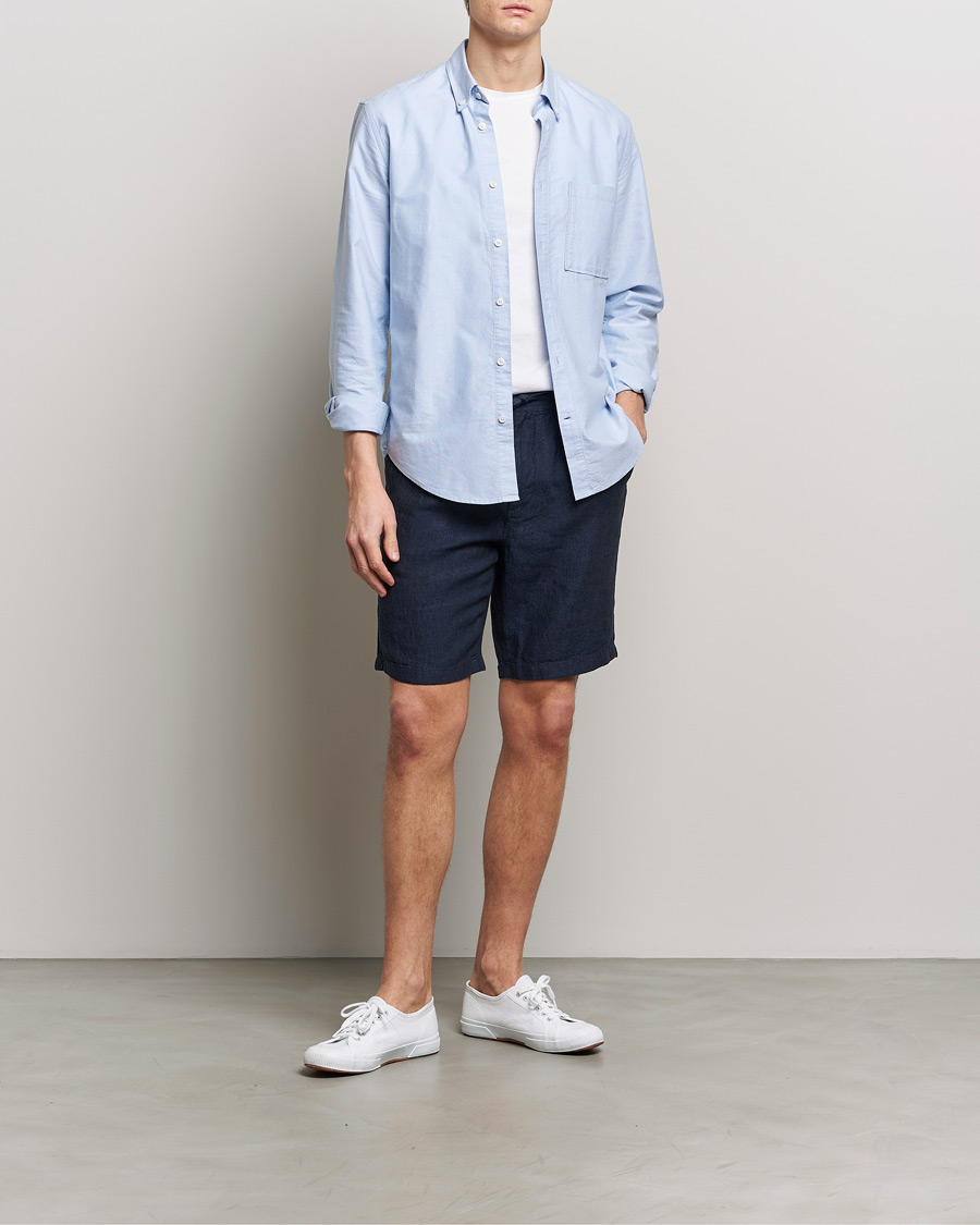 Men | Shorts | KnowledgeCotton Apparel | Loose Linen Shorts Total Eclipse