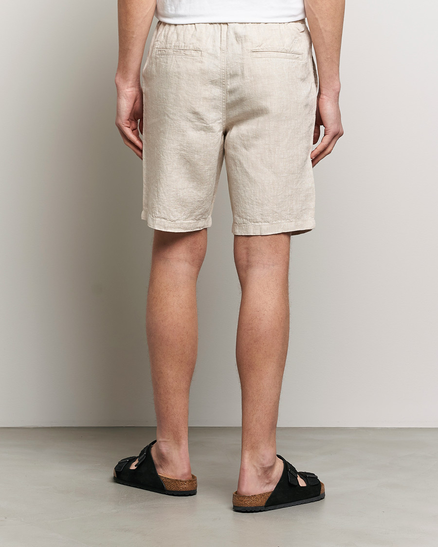 Men | Shorts | KnowledgeCotton Apparel | Loose Linen Shorts Light Feather Grey