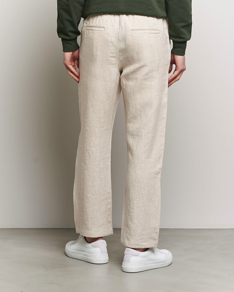 Men | Trousers | KnowledgeCotton Apparel | Loose Linen Pants Light Feather Grey