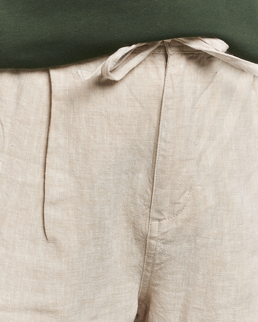 Men | Trousers | KnowledgeCotton Apparel | Loose Linen Pants Light Feather Grey