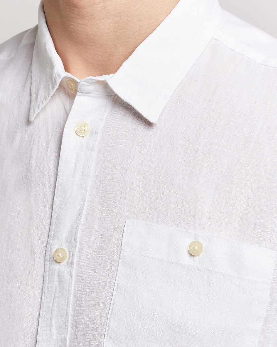 Men | Shirts | KnowledgeCotton Apparel | Regular Linen Shirt Bright White