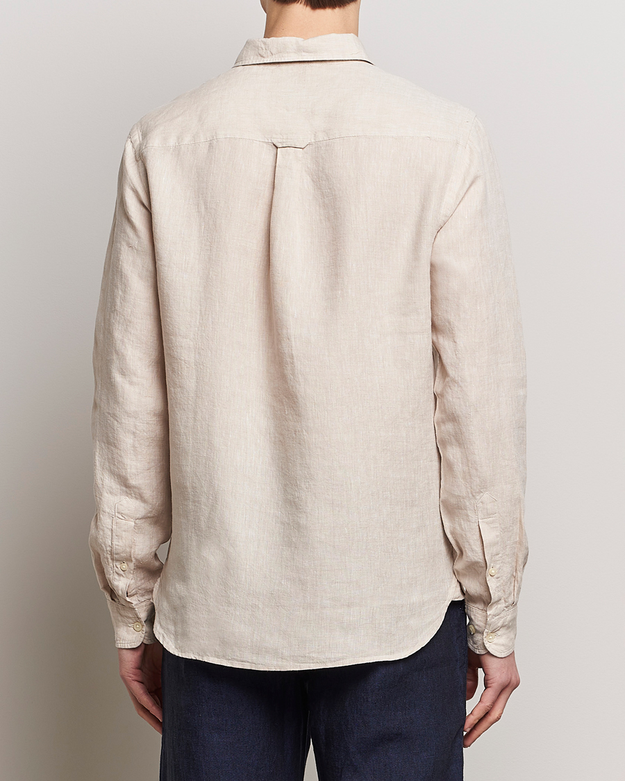 Men | Shirts | KnowledgeCotton Apparel | Regular Linen Shirt Light Feather Grey