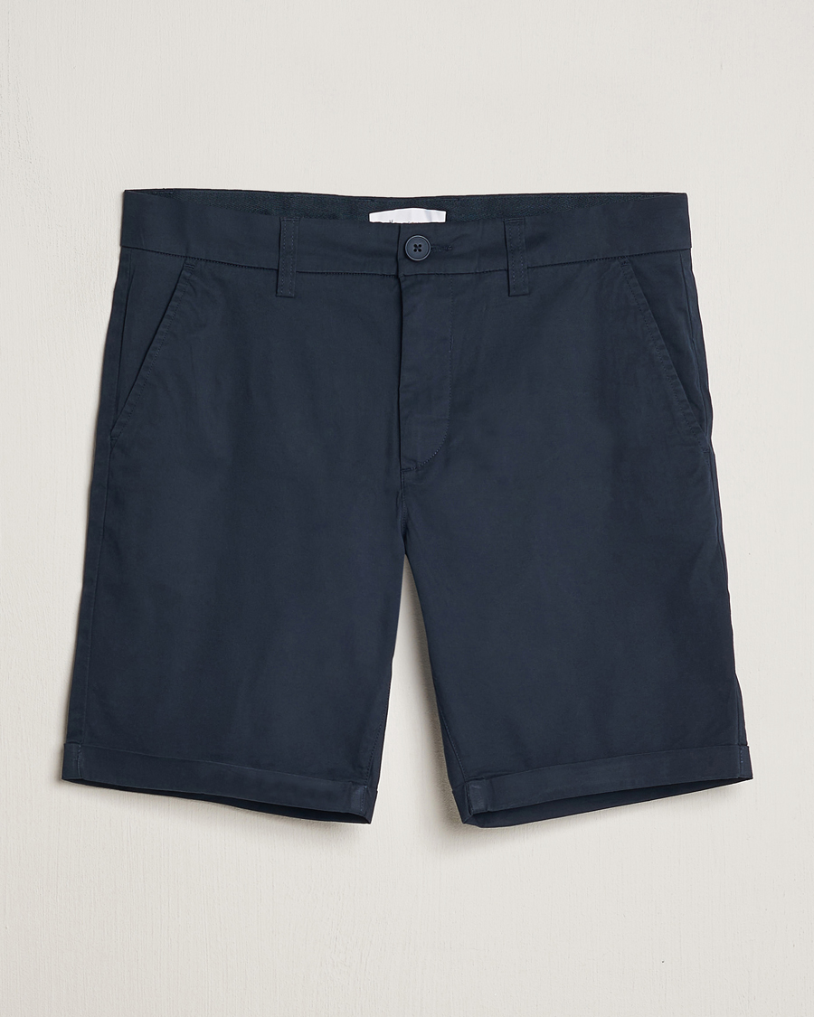 Men | Shorts | KnowledgeCotton Apparel | Regular Chino Poplin Shorts Total Eclipse