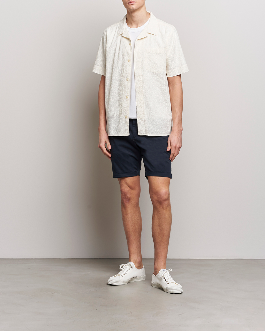 Men | Shorts | KnowledgeCotton Apparel | Regular Chino Poplin Shorts Total Eclipse
