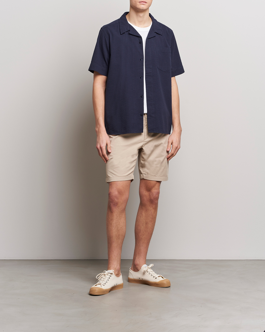 Men | Shorts | KnowledgeCotton Apparel | Regular Chino Poplin Shorts Light Feather Grey