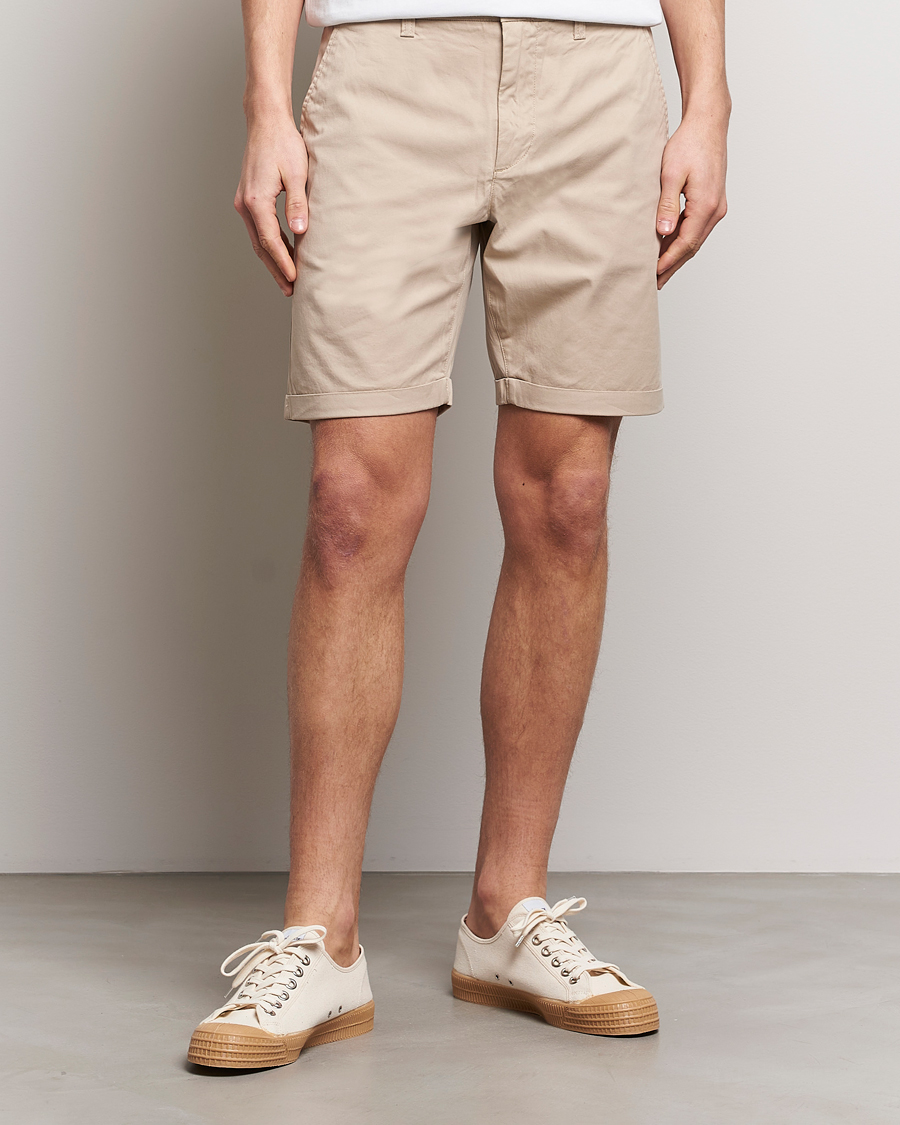 Men | Shorts | KnowledgeCotton Apparel | Regular Chino Poplin Shorts Light Feather Grey