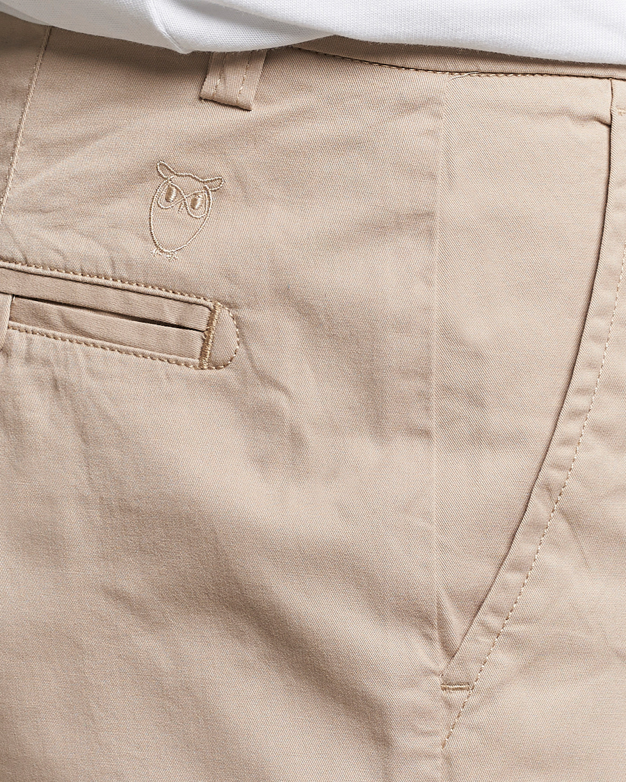 Men | Shorts | KnowledgeCotton Apparel | Regular Chino Poplin Shorts Light Feather Grey