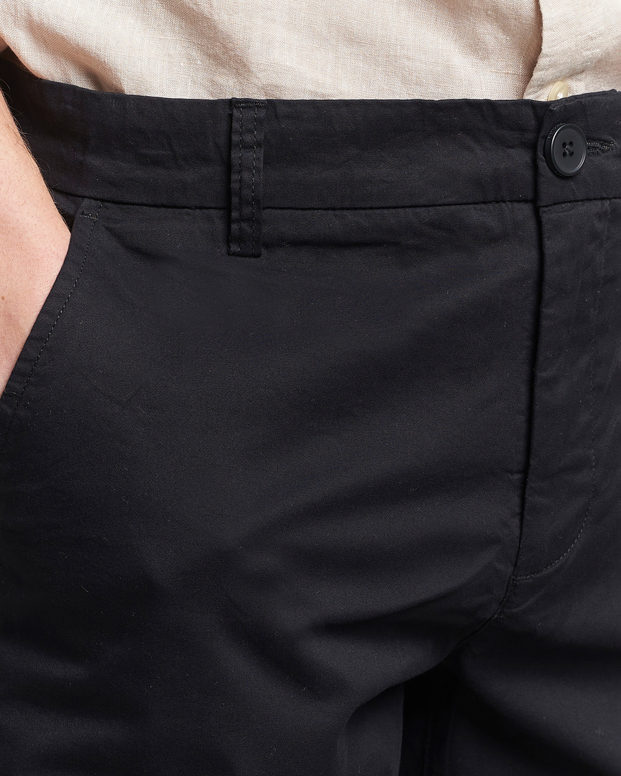 Men | Shorts | KnowledgeCotton Apparel | Regular Chino Poplin Shorts Jet Black
