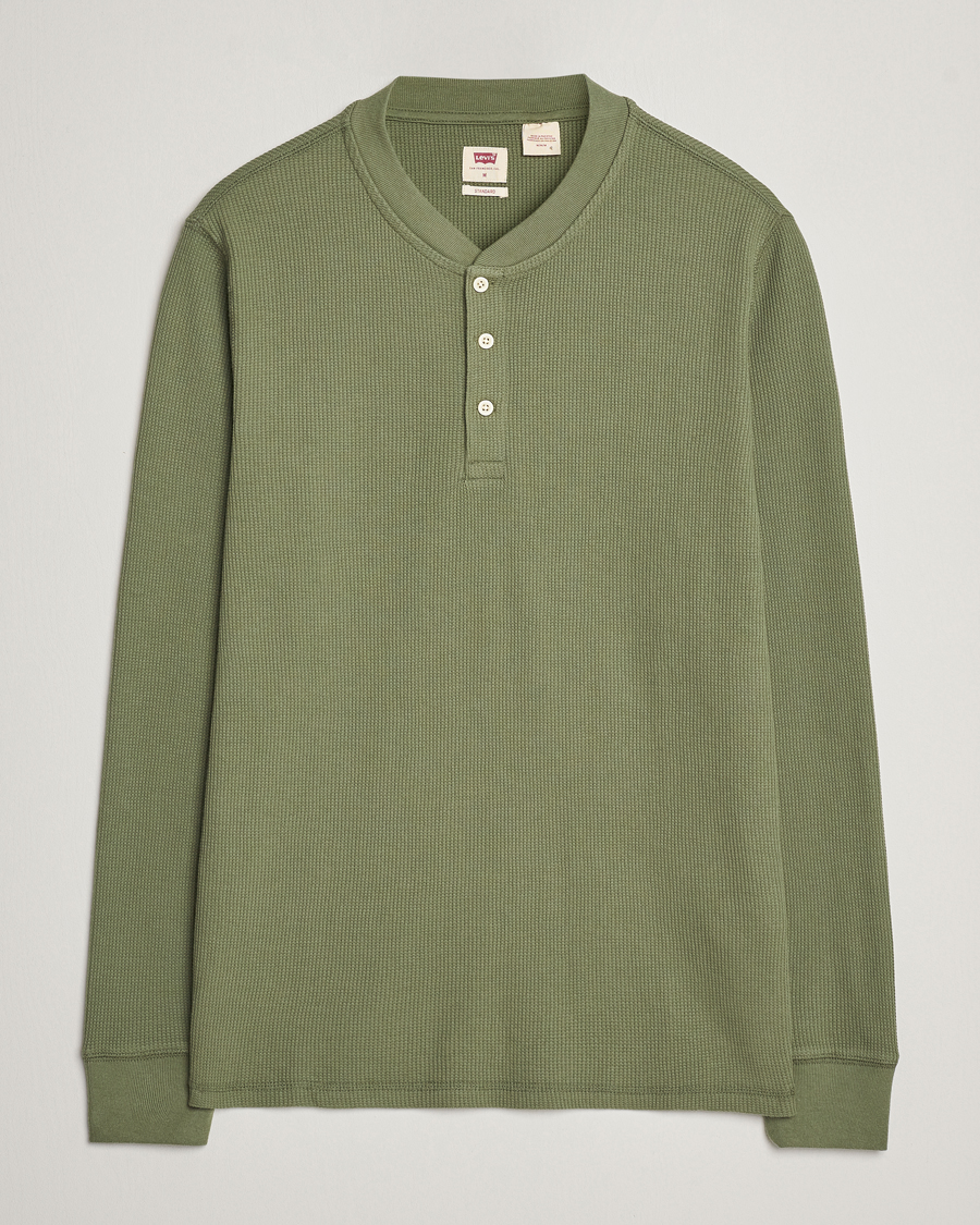 Men | Sweaters & Knitwear | Levi's | Thermal Henley Bluish Olive