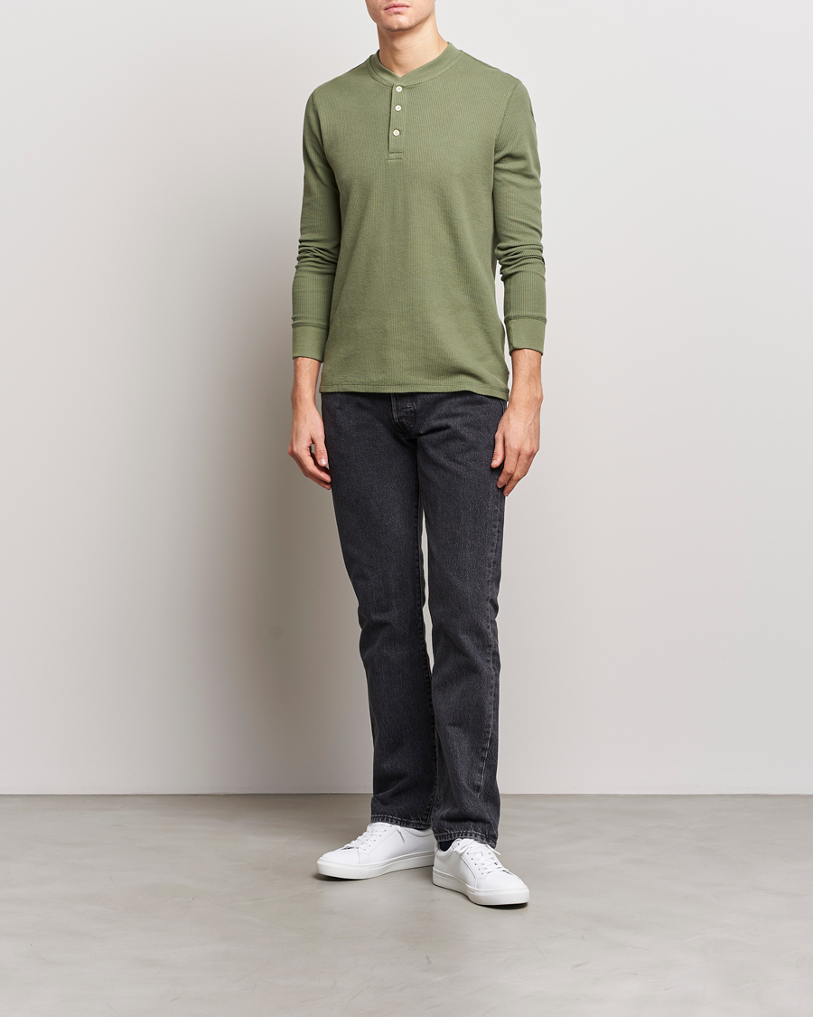 Men | Sweaters & Knitwear | Levi's | Thermal Henley Bluish Olive
