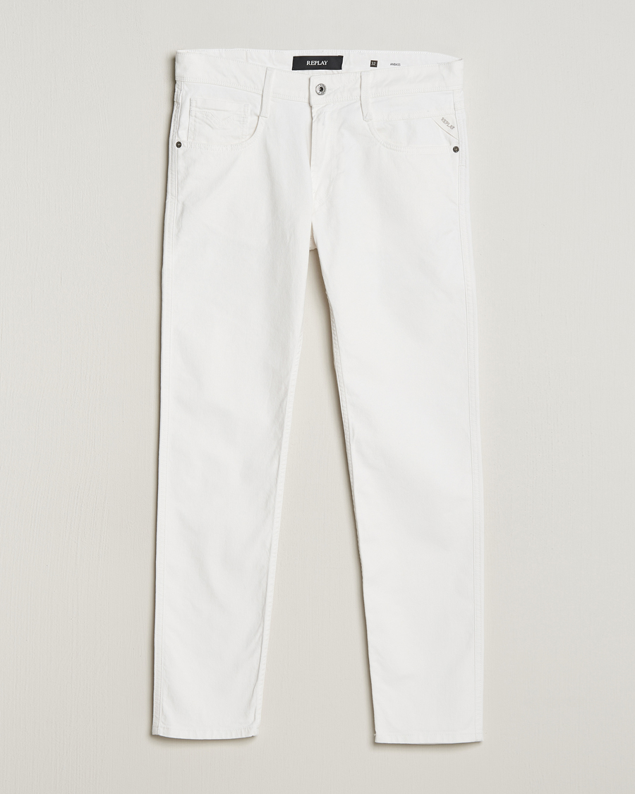 Men | Trousers | Replay | Anbass Powerstretch Jeans White