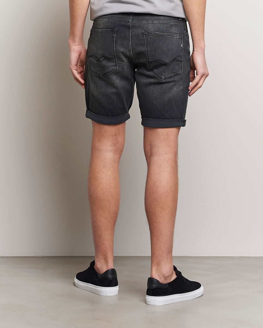 Men | Shorts | Replay | RBJ981 Super Stretch Bio Denim Shorts Washed Black