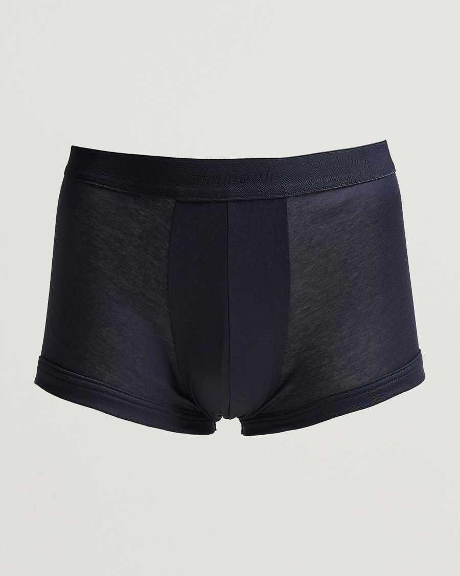 Men | Underwear & Socks | Zimmerli of Switzerland | Sea Island Cotton Boxer Briefs Navy