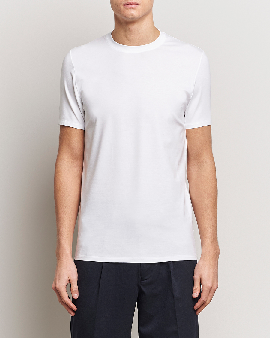 Men | T-Shirts | Zimmerli of Switzerland | Pureness Modal Crew Neck T-Shirt White
