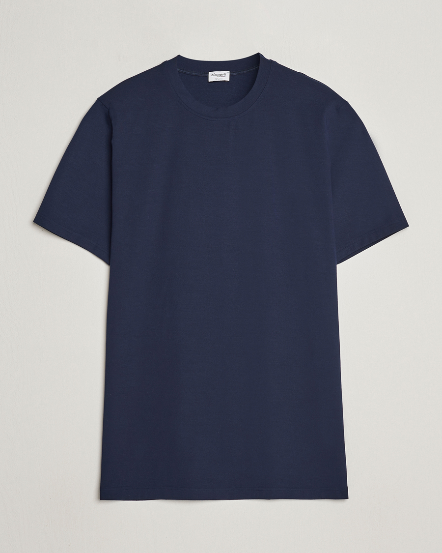 Men | T-Shirts | Zimmerli of Switzerland | Pureness Modal Crew Neck T-Shirt Navy