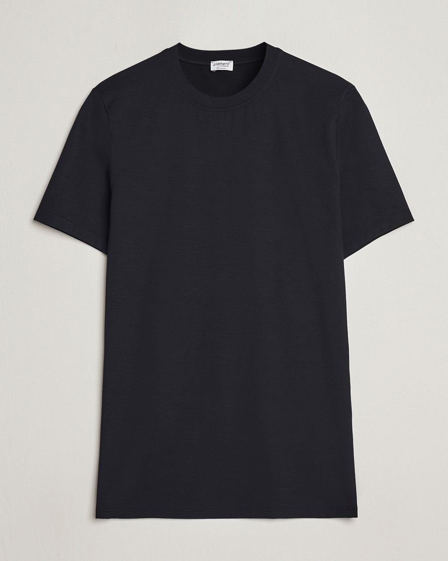 Men | T-Shirts | Zimmerli of Switzerland | Pureness Modal Crew Neck T-Shirt Black