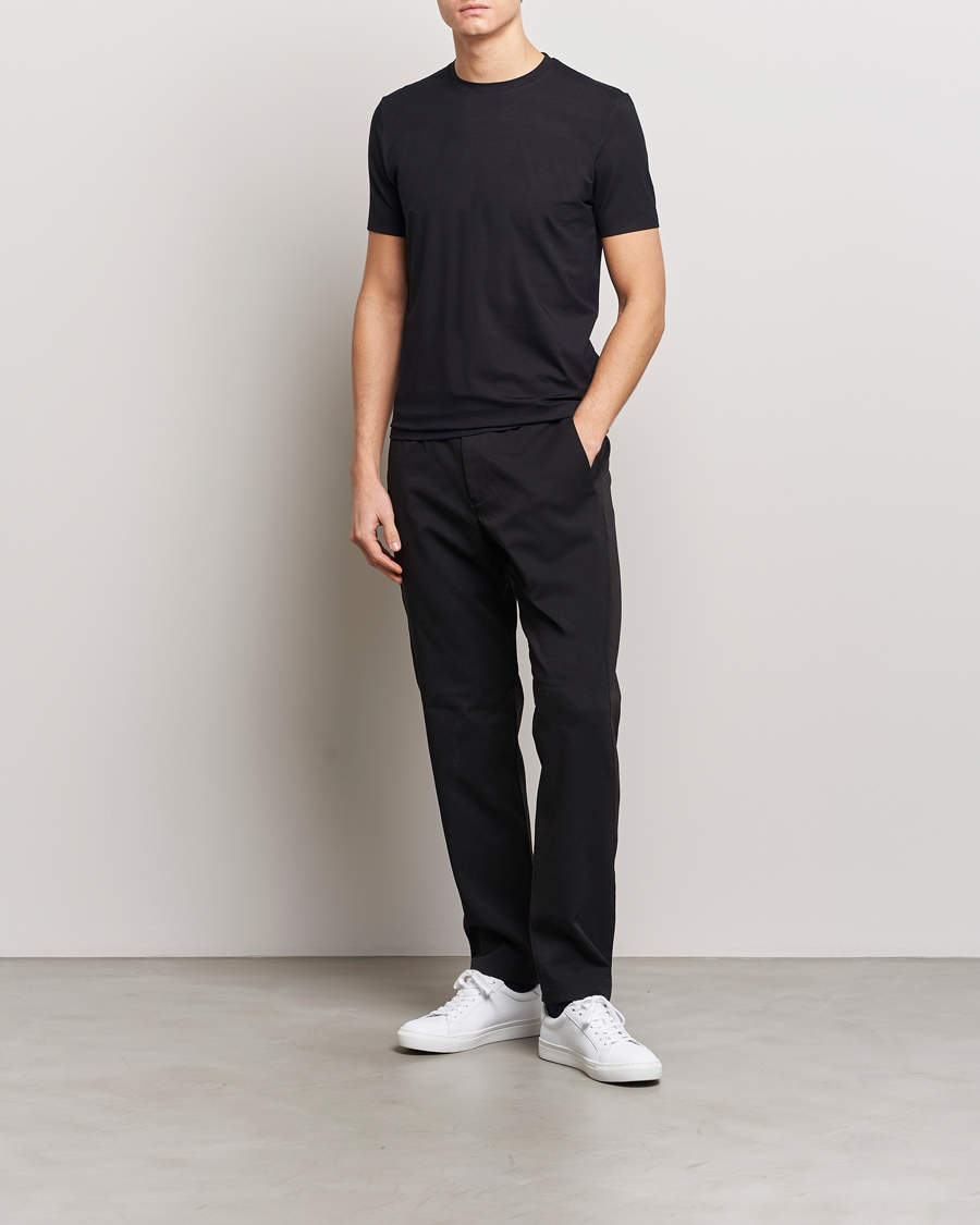 Men | T-Shirts | Zimmerli of Switzerland | Pureness Modal Crew Neck T-Shirt Black