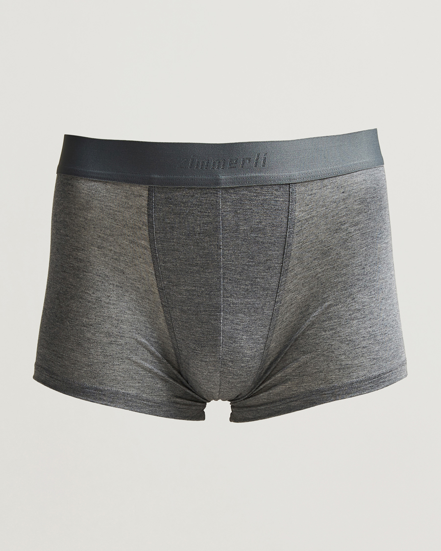 Men | Underwear & Socks | Zimmerli of Switzerland | Micro Modal Boxer Briefs Grey Melange