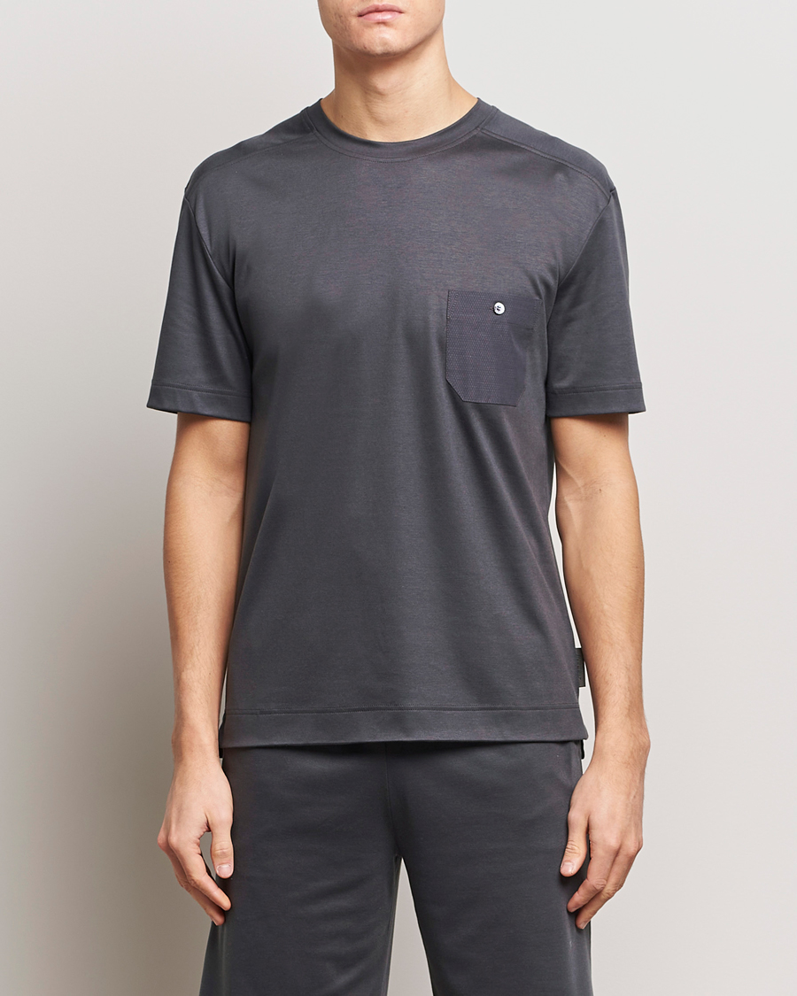 Men | Zimmerli of Switzerland Cotton/Modal Crew Neck Loungwear T-Shirt Phantom | Zimmerli of Switzerland | Cotton/Modal Crew Neck Loungwear T-Shirt Phantom