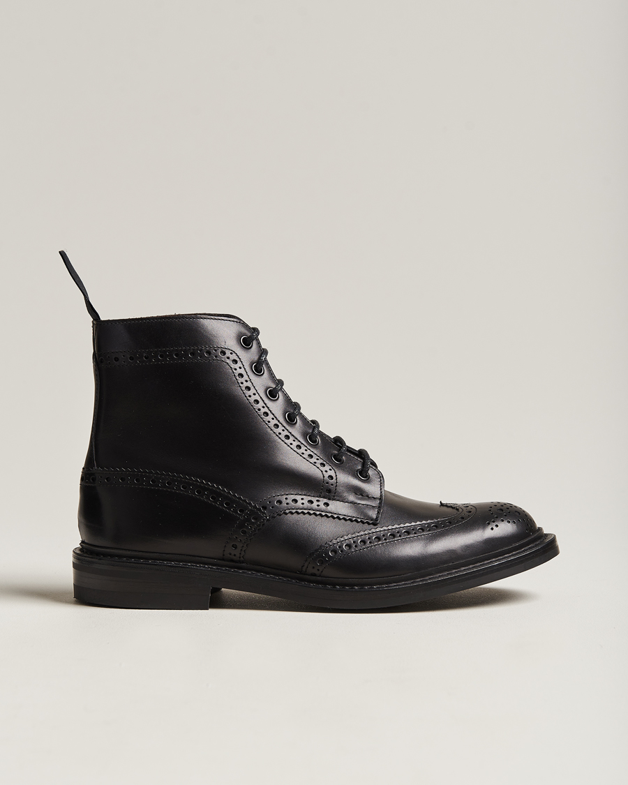 Men | Boots | Tricker's | Stow Dainite Country Boots Black Calf