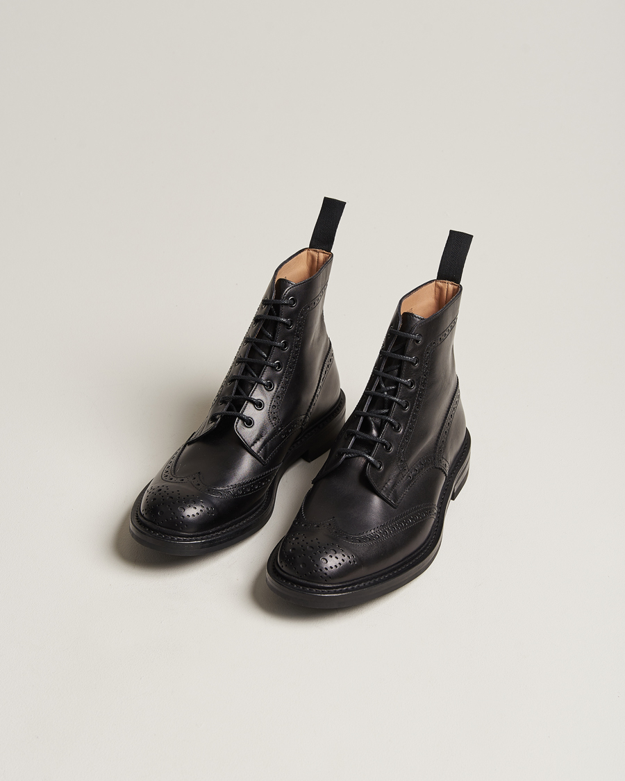 Men | Boots | Tricker's | Stow Dainite Country Boots Black Calf
